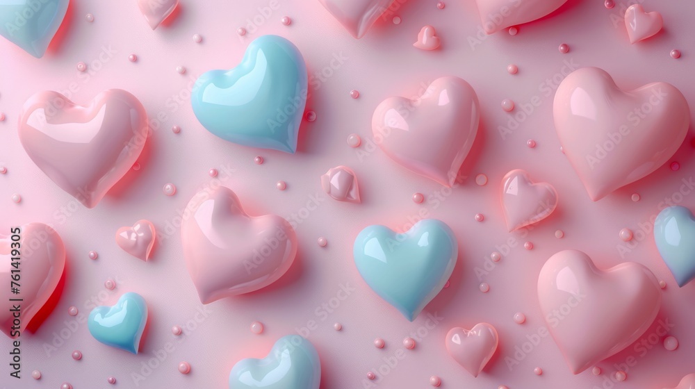 Hearts in Soft Pastel for Valentine's Day