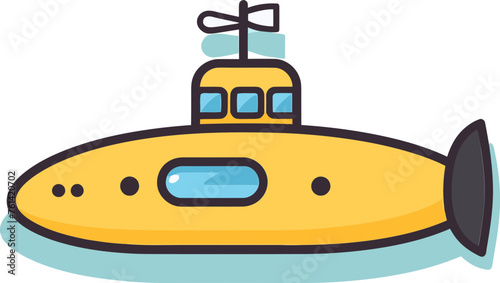 Submarine Blueprint Vector Illustration of a Submarine