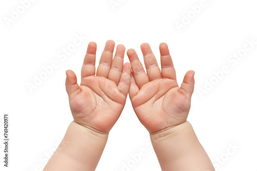 Cute baby Praying hands. Transparent background PNG. Clasped hands in prayer. Religious concepts such as thanking god, salvation, holy spirit, deliverance, faith and deliverance from evil photo