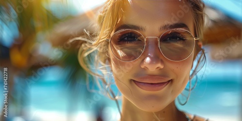 Woman Wearing Sunglasses Smiling for Camera © yganko