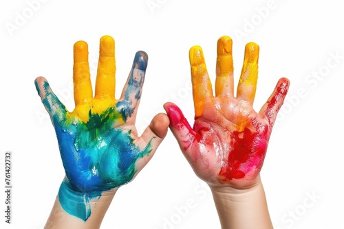 Hands covered in Paint