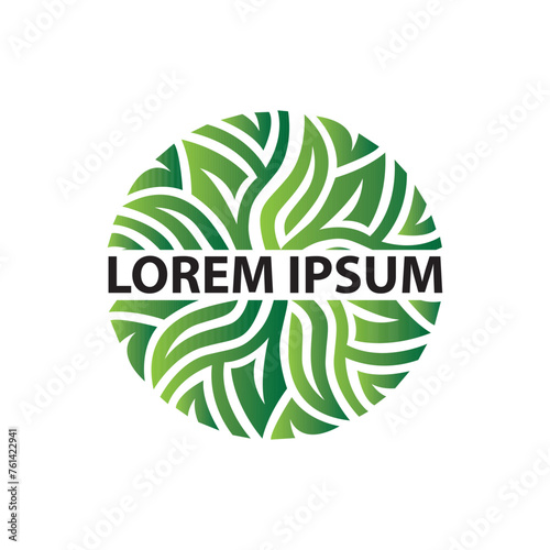 Nature leaf pattern circle logo vecor