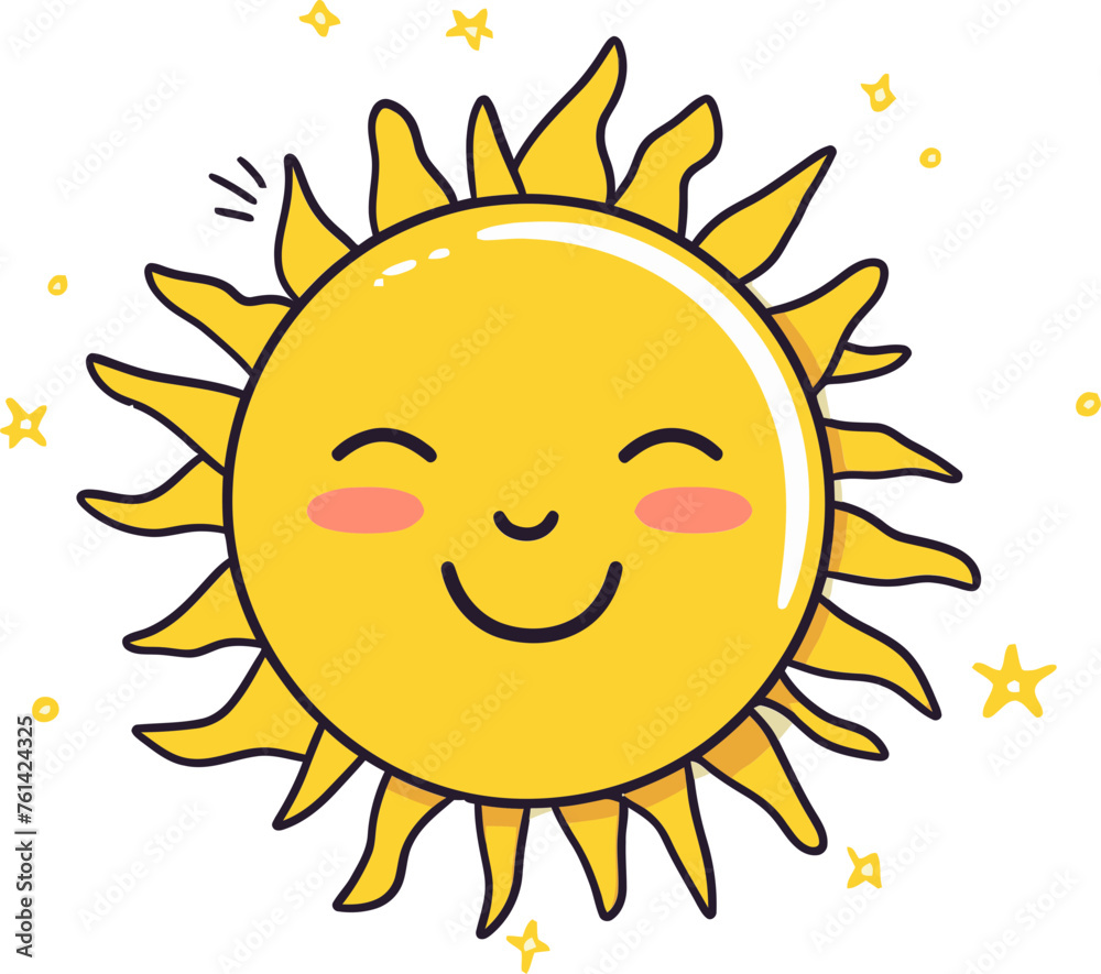 Golden Radiance Vector Illustration of Sun