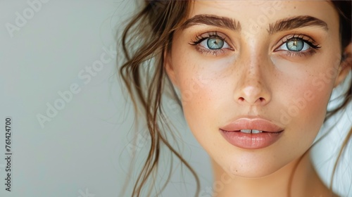 Smiling Woman With Blue Eyes