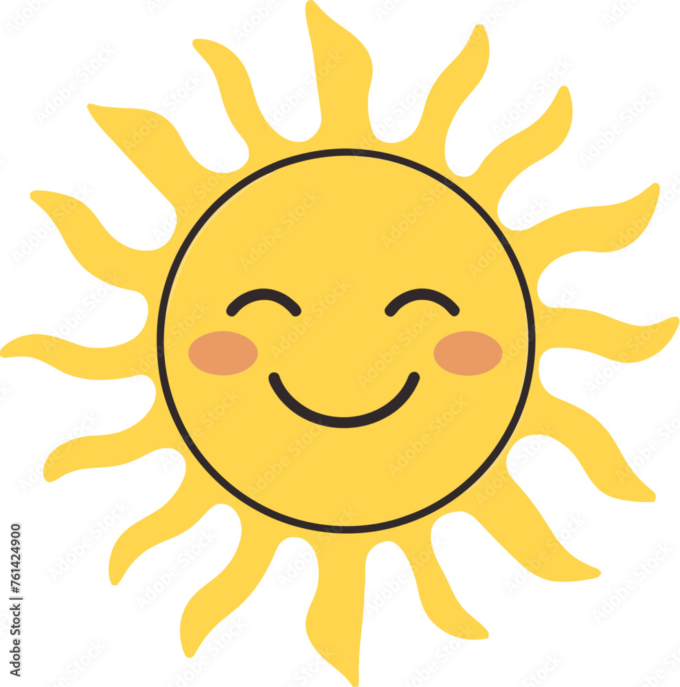 Sunny Canvas Vector Illustration of Sun