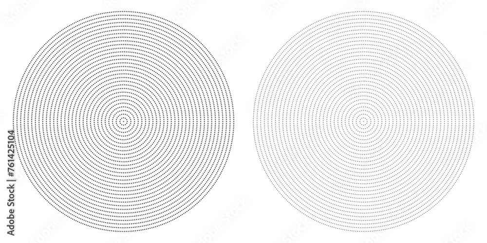 2 MOTIFS RONDS EN POINTILLÉ. 2 ARRIÈRE-PLANS CIRCULAIRES AVEC POINTS NOIRS