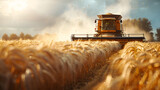 a header is used on a western australian wheat farm to harvest, generative ai