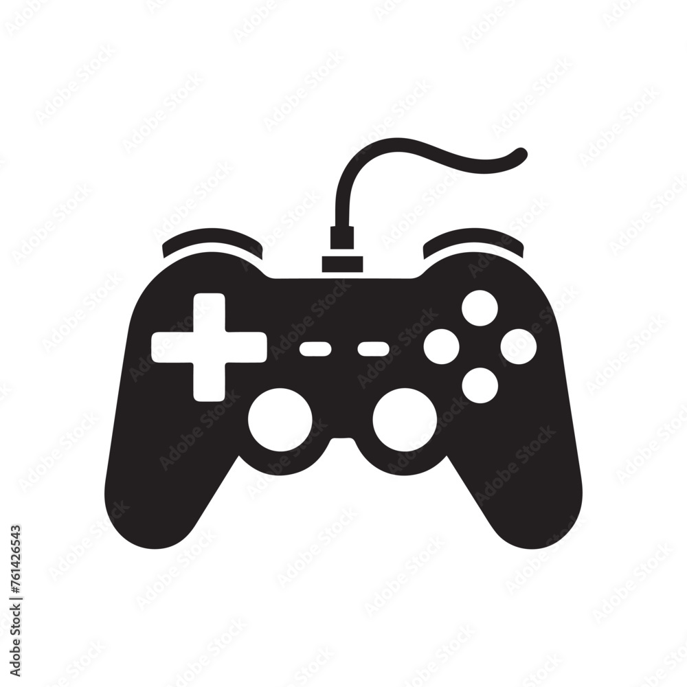 Modern silhouette vector video game controller, video game controller icon Modern silhouette vector video game controller, video game controller icon
