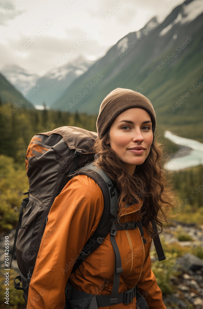 Woman Hiking in the Wilderness