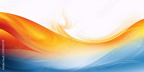 Abstract blue orange yellow white color gradient wave vector background