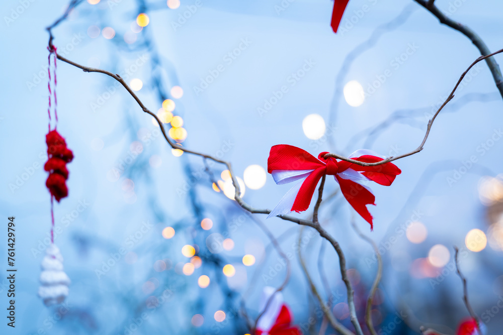 Martisor or Martenitsa. Cultural symbol of the beginning of spring in Romania, Moldova and Bulgaria.