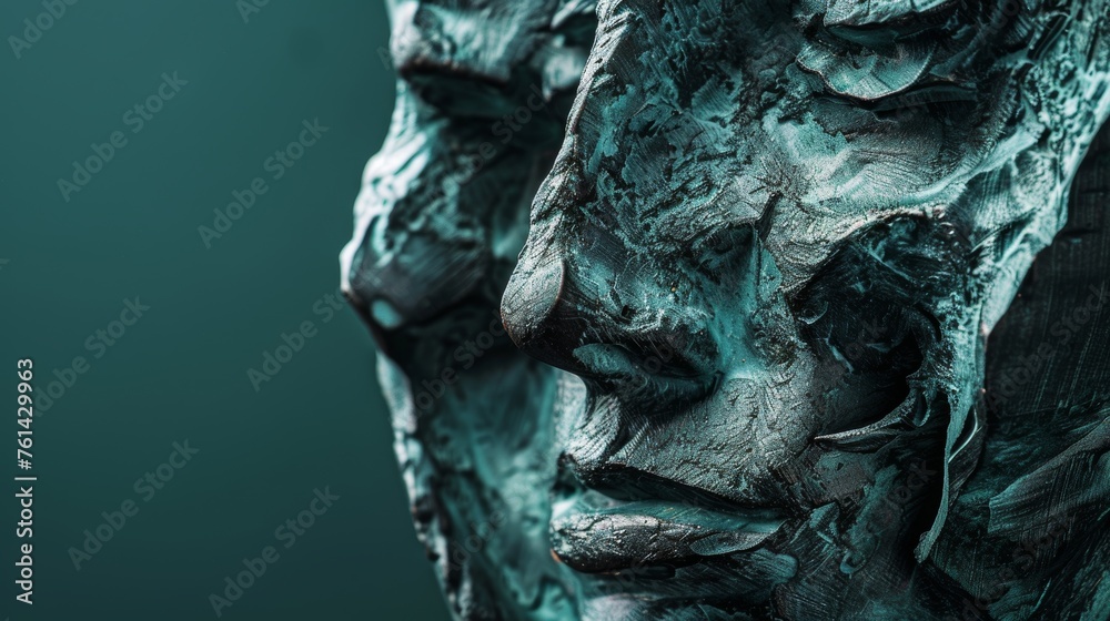 Monochrome Teal Sculpture