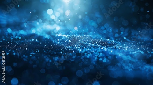 Stylish dark-blue background with particles and glow