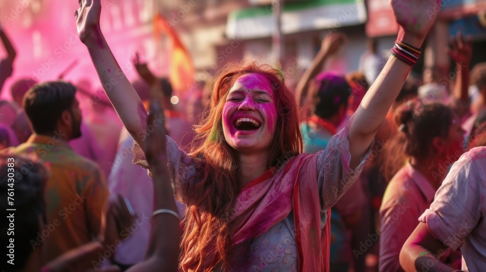 Colorful Festival - India. Fictional character created by Generated AI. 