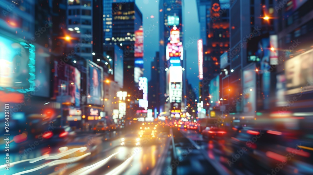 blurred cinematic city lights background