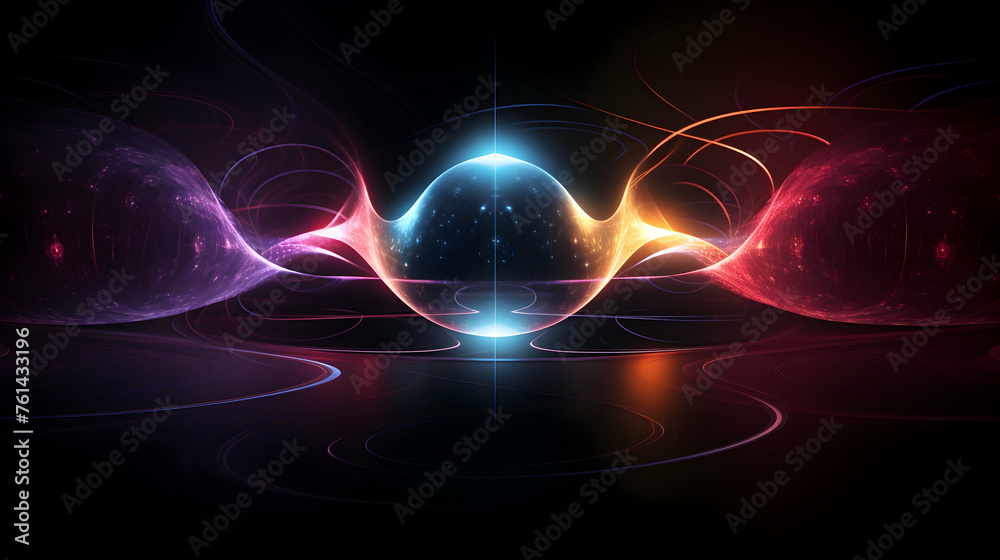 Fototapeta premium An intricate illustration of the double-slit experiment,