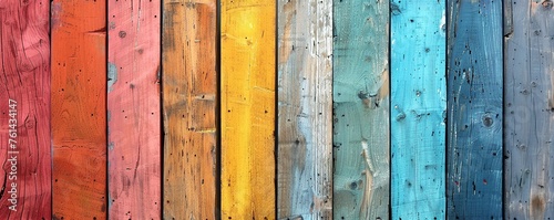 Colorful Painted Wood