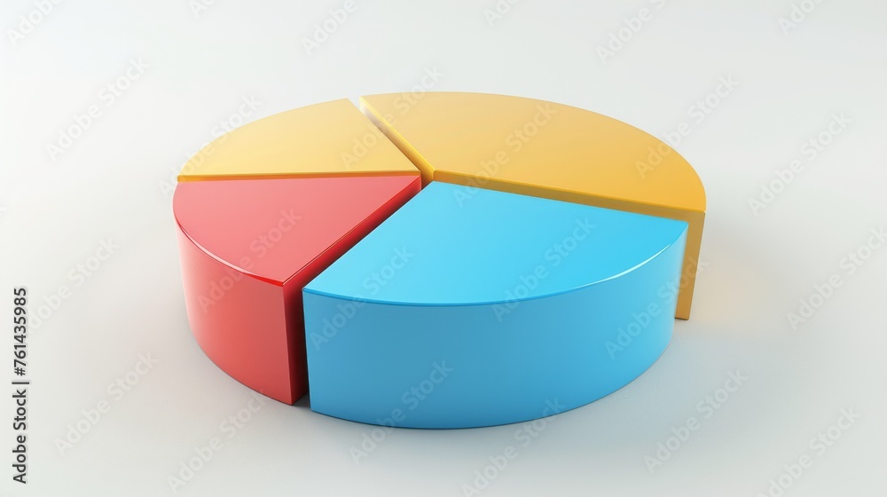 Obraz premium 3D Pie Chart Divided into Segments