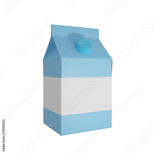 Milk box 3d rendering
