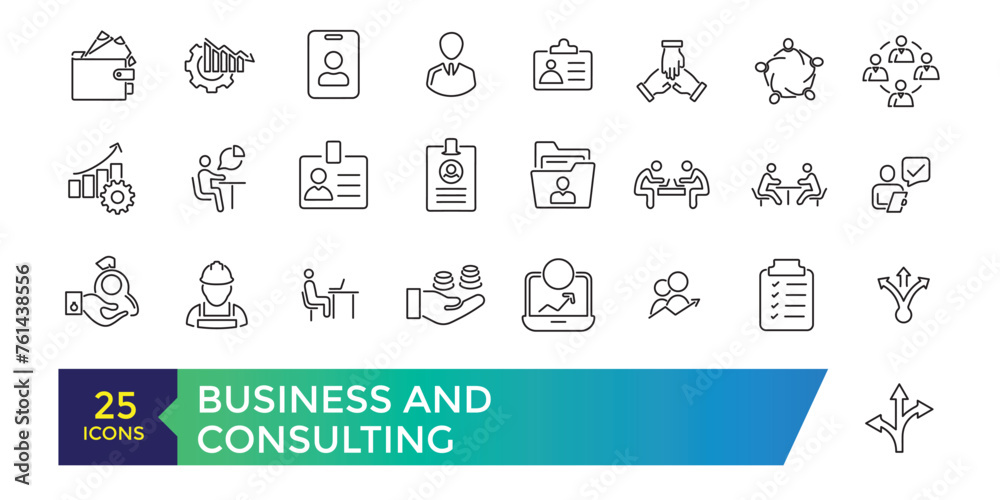 Corporate Business and Consulting icon set suitable for info graphics, websites and print media.