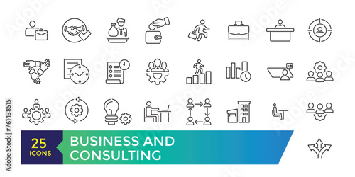 Corporate Business and Consulting icon set suitable for info graphics, websites and print media.