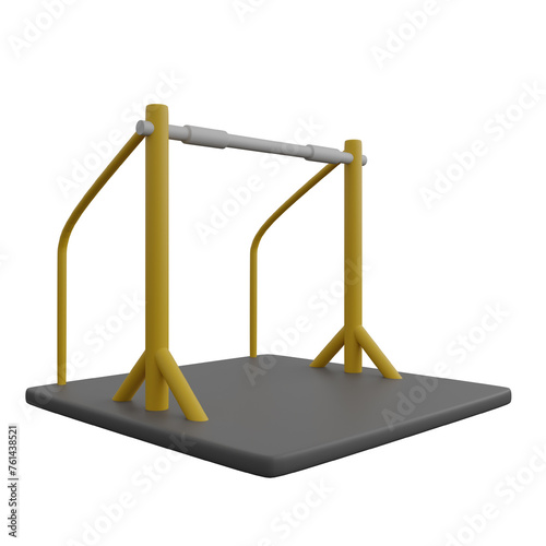 pull up bar gym fitness equipment 3D