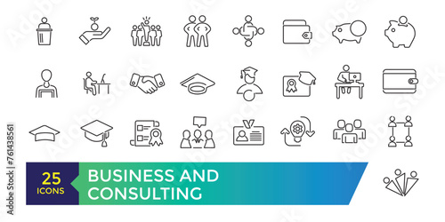 Corporate Business and Consulting icon set suitable for info graphics, websites and print media.