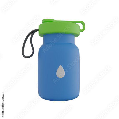 mineral water with drop sign 3D render