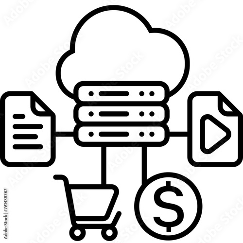 Content & Transit Network, Content Network Icon - Black, Outline