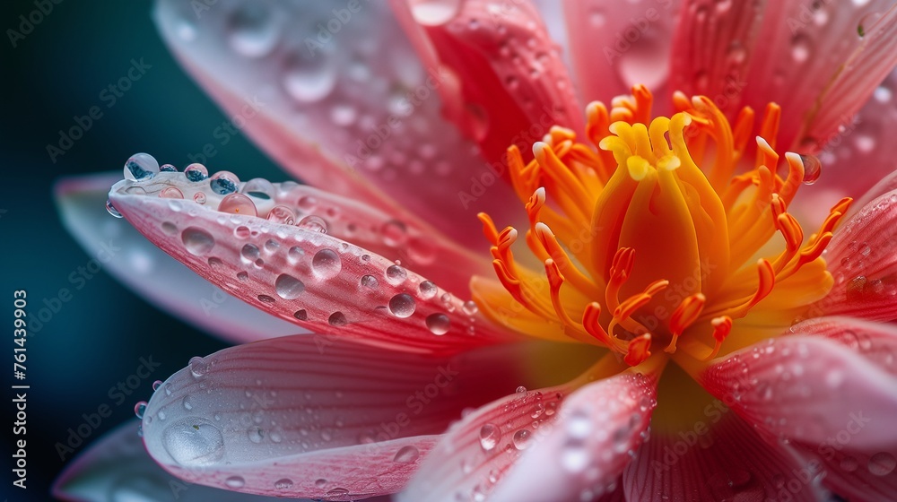 the dew of a beautiful flower. Generative AI the dew of a beautiful flower. Generative AI