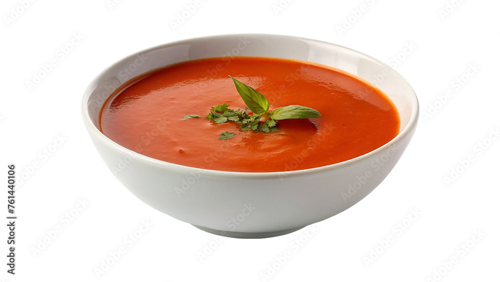 Tomatoes Soup isolated on transparent background.