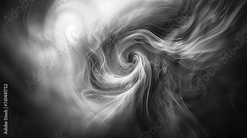 Abstract Swirling Smoke Monochrome
