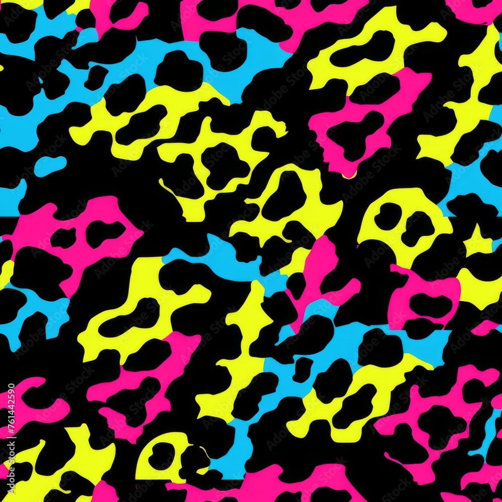 Neon Animal Print on Black Background
Neon Animal Print on Black Background