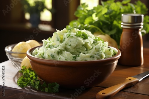 Colcannon is a traditional Irish dish of mashed potatoes with cabbage food professional advertising food photography