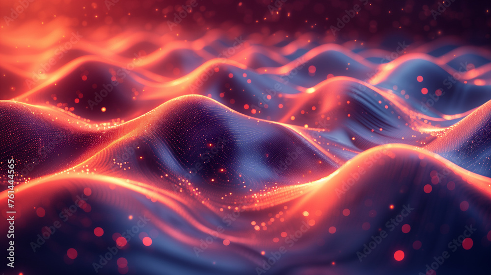 A blurry image of a body of water with a red and blue color scheme A blurry image of a body of water with a red and blue color scheme