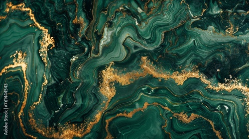 Green and Gold Marble Texture