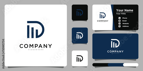 Initial letter d and  graph growth arrow up seccess finance . Premium Vector