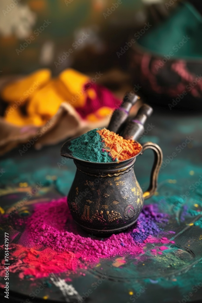Happy Holi Indian Festival Celebration of a Colorful Powder or Gulal. Happy Holi Indian Festival Celebration of a Colorful Powder or Gulal.