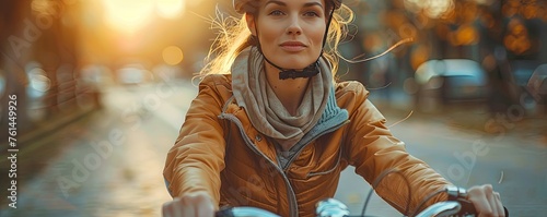 close-up of woman riding bicycle © Svitlana