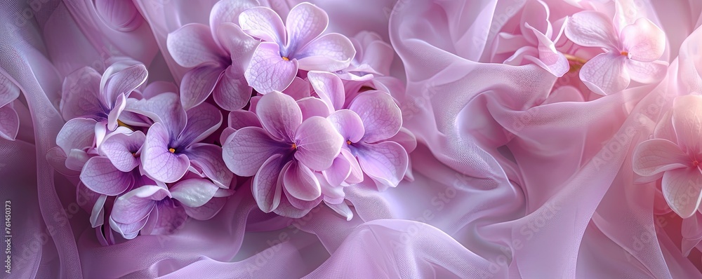 Floating lilac fabric