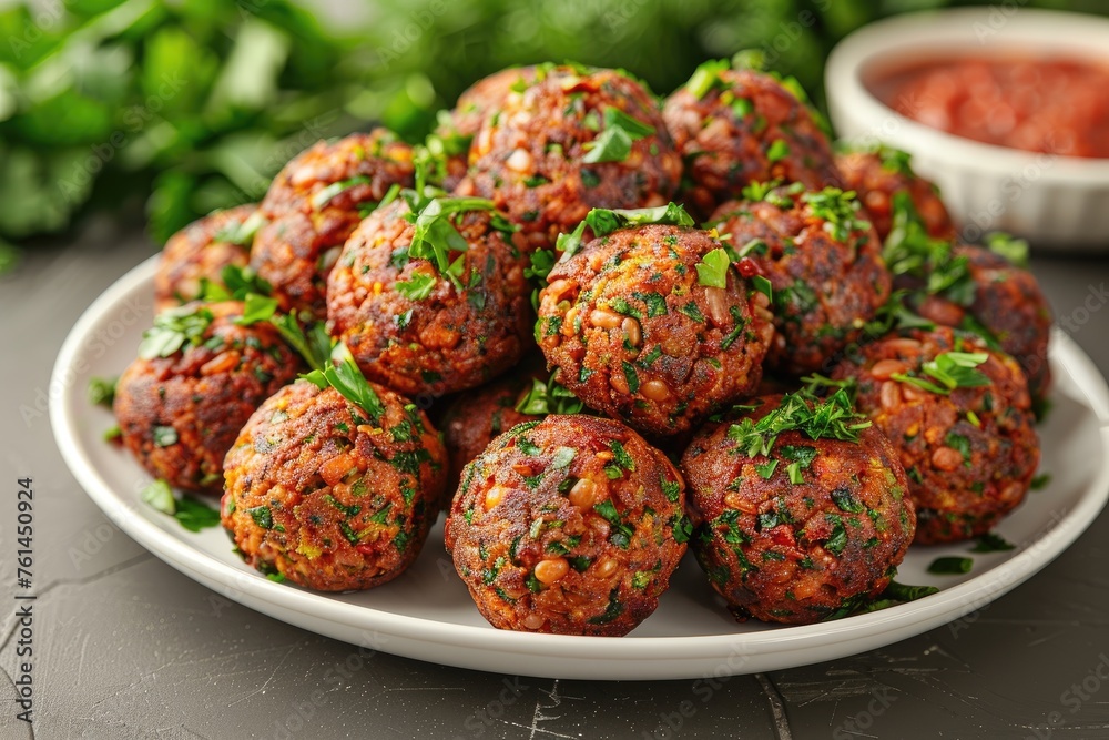 Falafels are deep fried balls traditionally found in Middle Eastern cuisine food professional advertising food photography Falafels are deep fried balls traditionally found in Middle Eastern cuisine food professional advertising food photography
