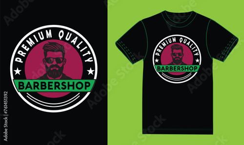 premium quality barber shop t shirt design