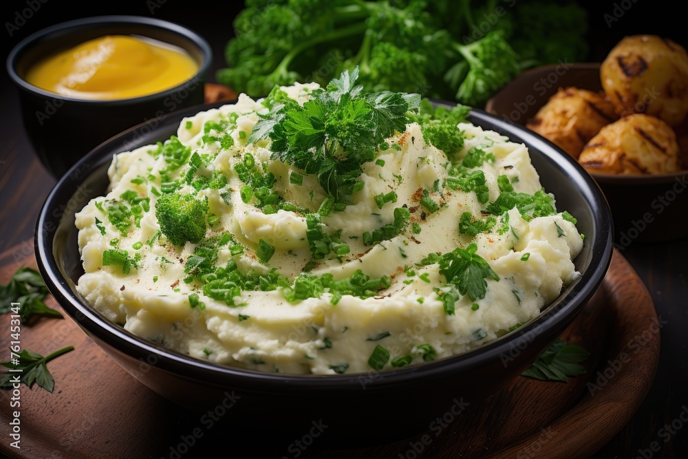 Colcannon is a traditional Irish dish of mashed potatoes with cabbage food professional advertising food photography Colcannon is a traditional Irish dish of mashed potatoes with cabbage food professional advertising food photography