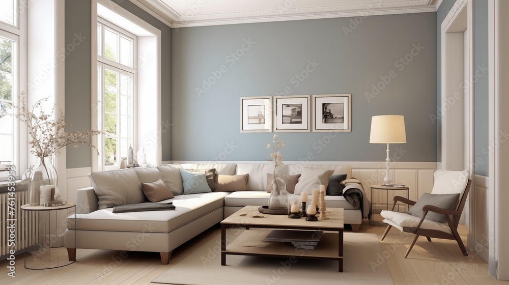 Taupe and Soft Blue Achieve a timeless and tranquil look with taupe walls and soft blue accents. Taupe and Soft Blue Achieve a timeless and tranquil look with taupe walls and soft blue accents.