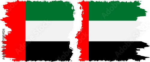 United Arab Emirates and United Arab Emirates grunge flags connection vector