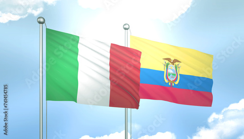 Italy and Ecuador  Flag Together A Concept of Relations