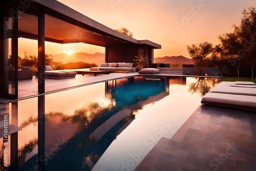 sunset over the pool © Muhammad