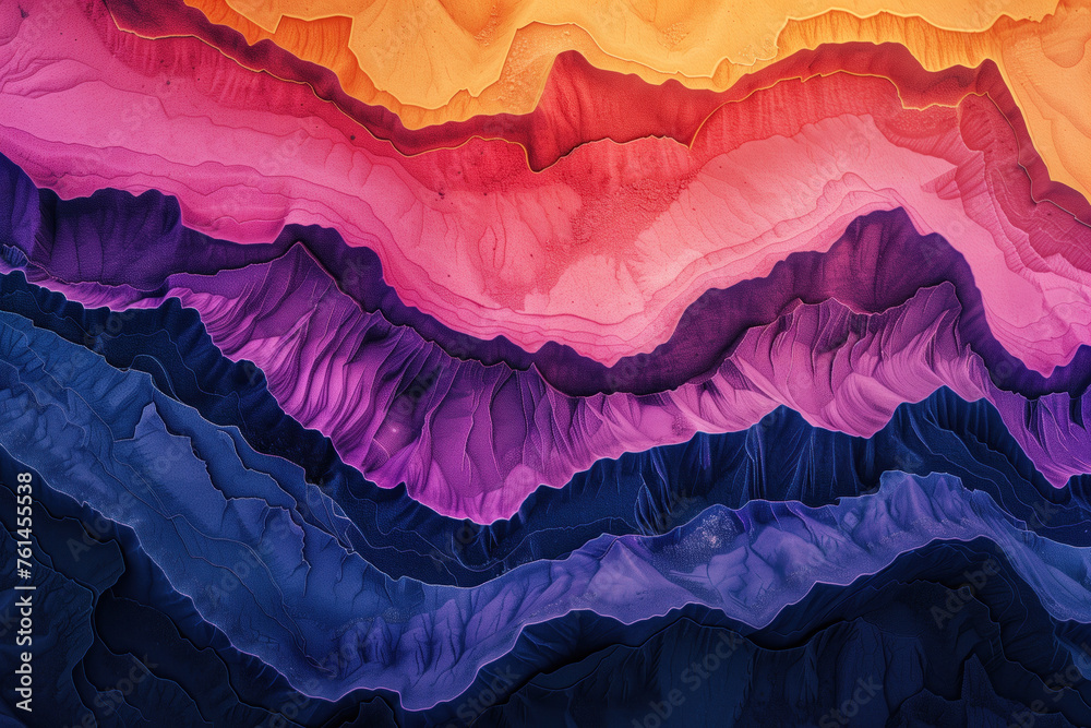Surreal colorful landscape inspired by Grand Canyon. rock formations. Abstract colorful background image. Created with Generative AI technology - obrazy, fototapety, plakaty 