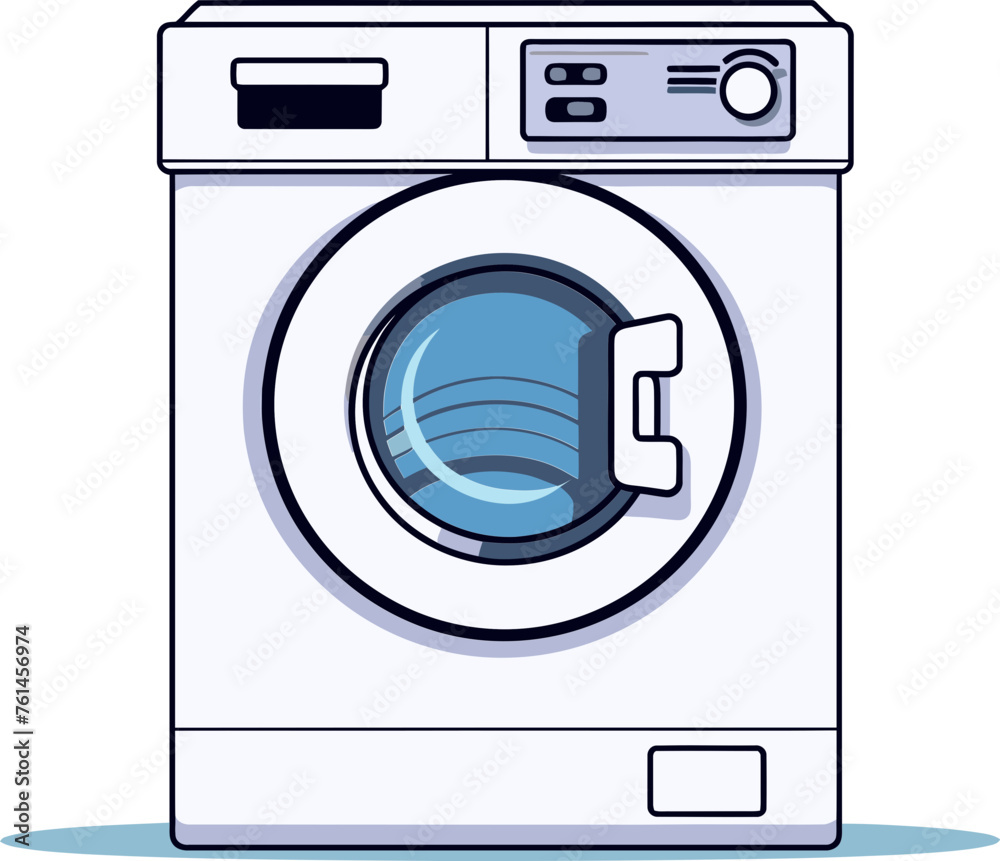 Clean Clothes Clear Mind Washing Machine Vector Illustration