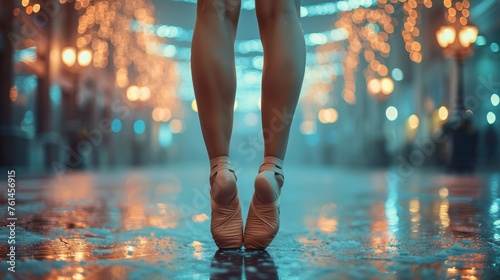 Persons Feet Walking on Wet Surface